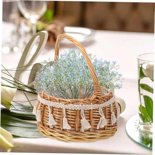 Ciieeo Portable Woven Flower Girl Basket for Weddings