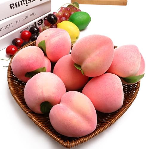 Caihao 9PCS Artificial Pink Peach Fruit Decor 1