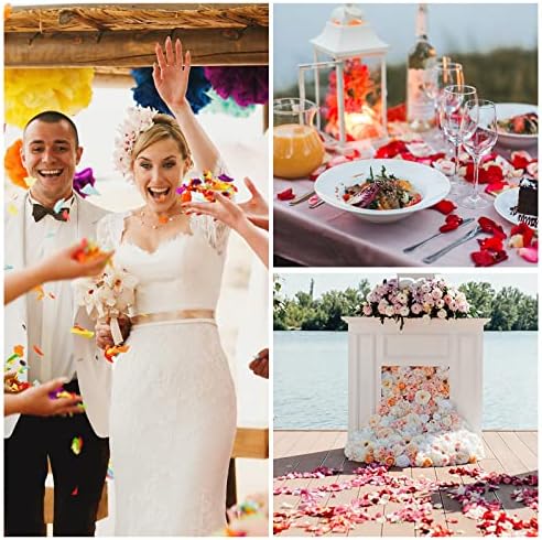 PATIKIL 500Pcs White Silk Flower Petals for Wedding Decor