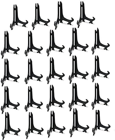 Artliving 3 Inch Black Plastic Easel Display Stand Holder 24 Pack