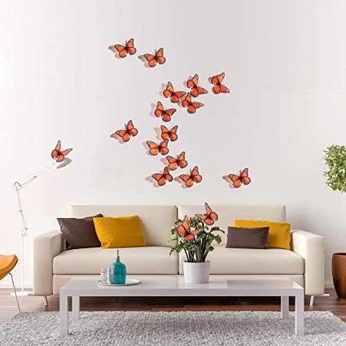 Syhood 48 Piece Orange Monarch Butterfly Decor Kit