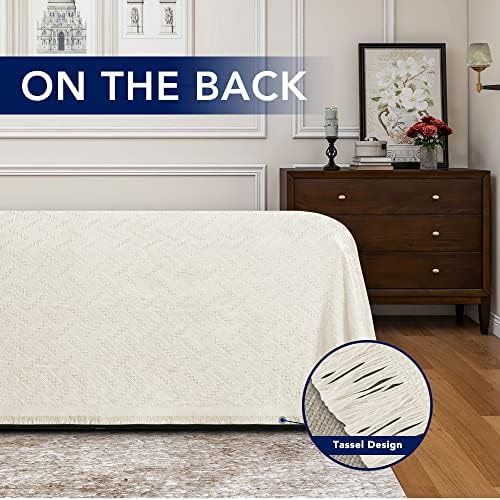 PureFit Geometric Jacquard Throw Sofa Cover - X-Large Ivory