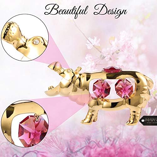 Matashi 24K Gold Plated Hippopotamus Figurine Decor