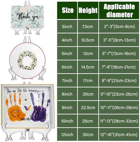 4 Pack 12 Inch Clear Plastic Easels for Display