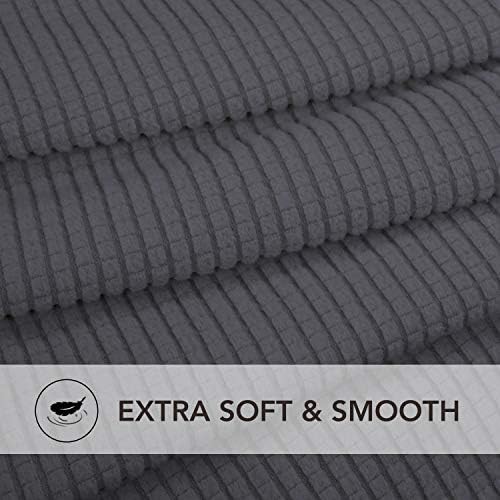 PureFit Stretch Chair Slipcover Dark Gray Non Slip Soft Cover for Kids
