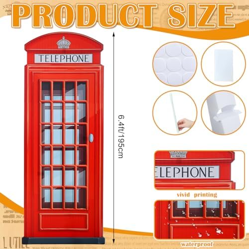 64 Ft Red British Telephone Booth Cutout Stand
