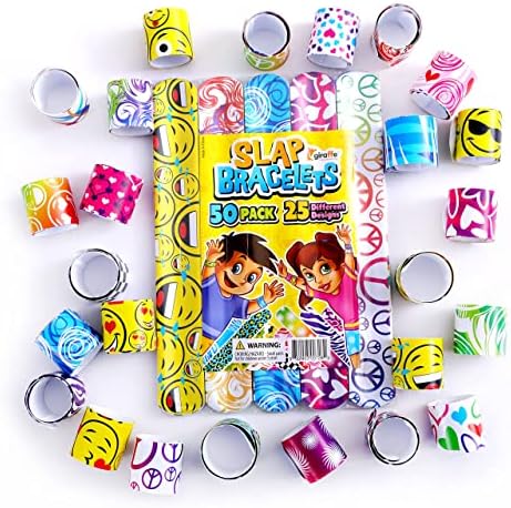 Giraffe Manufacturing 50-Pack Slap Bracelets for Kids