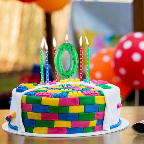 Pixel Miner Dynamite Green Number 7 Birthday Candle 1