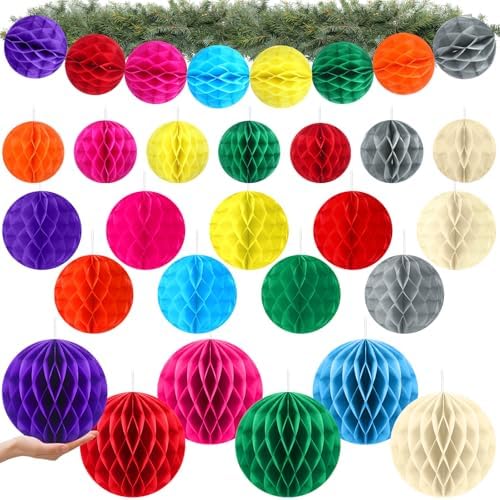Geyoga 31 Pcs Honeycomb Balls Decorations Set