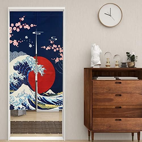 LIGICKY Noren Door Curtain Ukiyoe The Great Wave Art Design