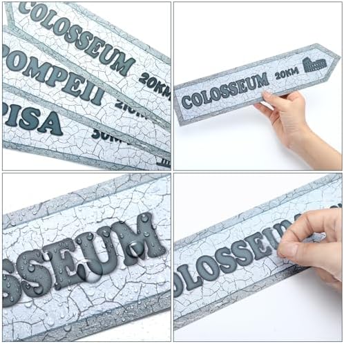 8 Pcs Italian Street Sign Paper Cutouts for Decor