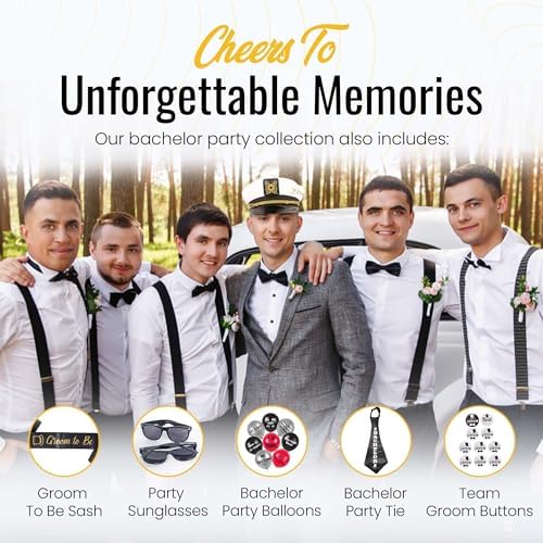 Brosash Team Groom Buttons Bachelor Party Favor Pack of 8