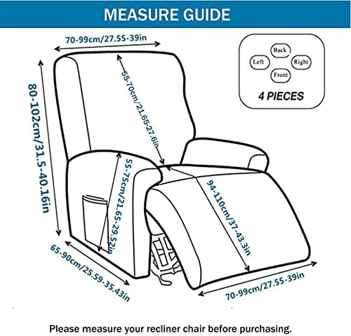 Eco-Ancheng 4-Piece Recliner Chair Cover Set