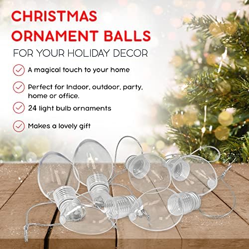 RND Toys Clear Fillable Lightbulb Ornaments - Pack of 24 1