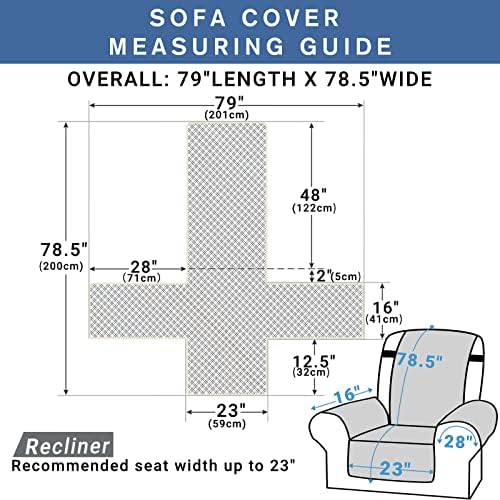 XINEAGE Water Resistant Recliner Cover Dark Gray