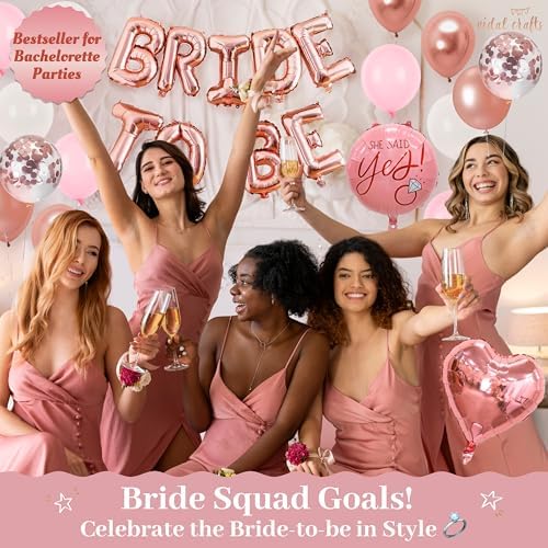 Vidal Crafts 62-Piece Rose Gold Bridal Shower Decor Kit