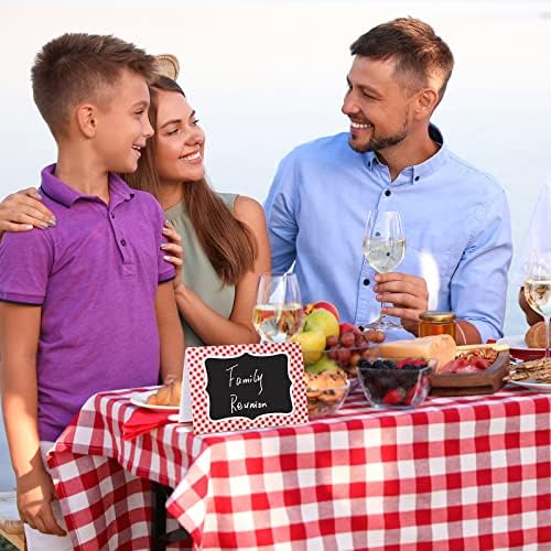 TaoBary 24 Pcs Red Gingham Picnic Decoration Signs