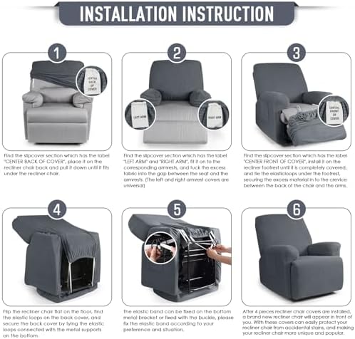 TAOCOCO Recliner Cover 4-Piece Set