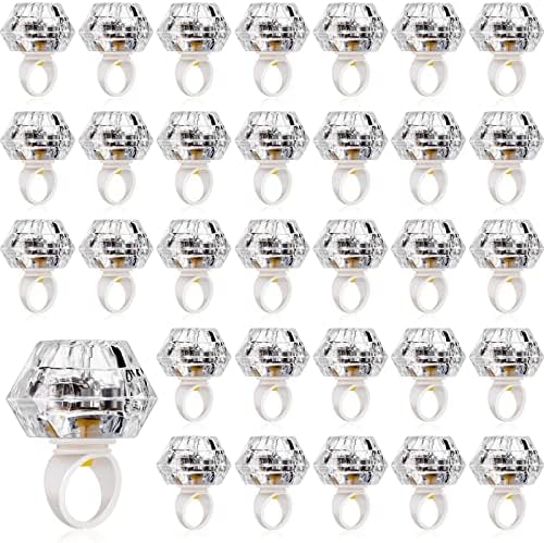 Vicenpal 50-Pack Flashing LED Light Up Ring Decorations