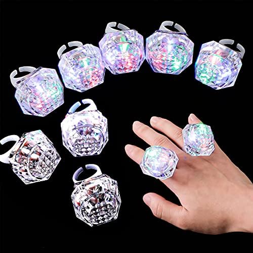 Hicarer 8 Piece LED Light Up Diamond Ring Set