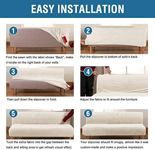 HVERSAILTEX Velvet Futon Slipcover Ivory