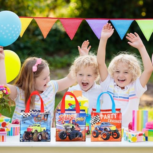 Pinkunn 20 Pcs Truck Themed Tote Bags with Handles