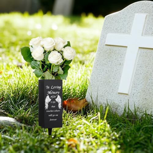 WEBEEDY Cemetery Vases with Spikes and Angel Wings Pattern