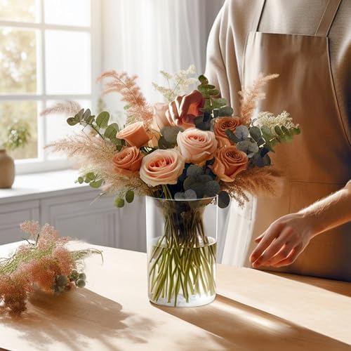 Amazing Abby Plastic Cylindrical Vases 3-Piece Set 6 8 9 Inches