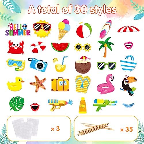 Summer Pool Beach Photo Booth Props 30 Pack