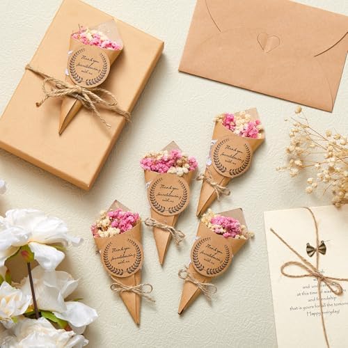 30 Pcs Mini Dried Flower Bouquet Magnets Wedding Decor Gift