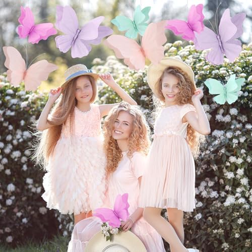 Elegant 3D Butterfly Party Decorations 4 Pcs