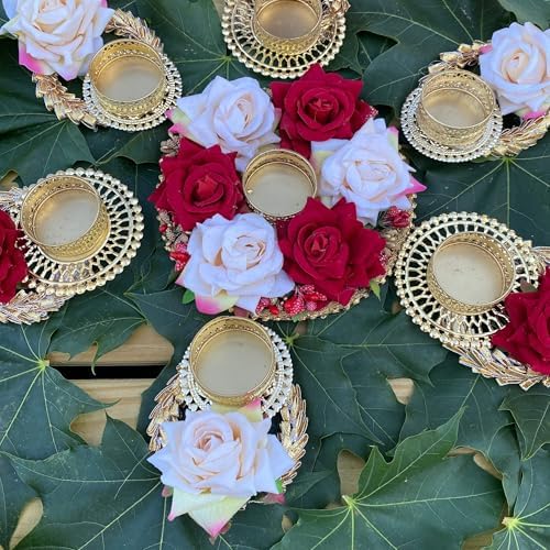 LoveNspire Rose Tea Light Candle Holder Set of 7 1