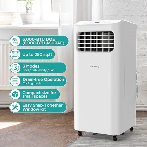Hisense 6000 BTU Portable AC Dehumidifier Fan