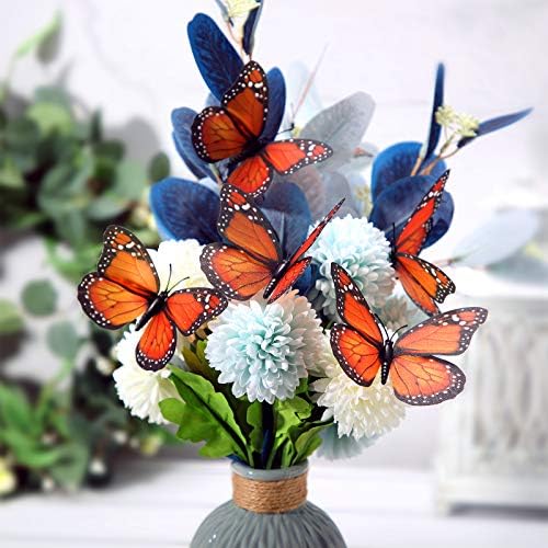 Syhood 48 Piece Orange Monarch Butterfly Decor Kit