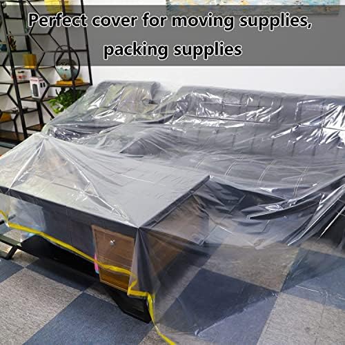 QEES 146 Inch Plastic Sofa Cover for Sectional and Large Furniture