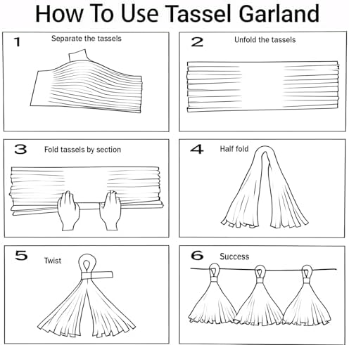Tissue Paper Tassel Garland 15 Pack Pink Green Black
