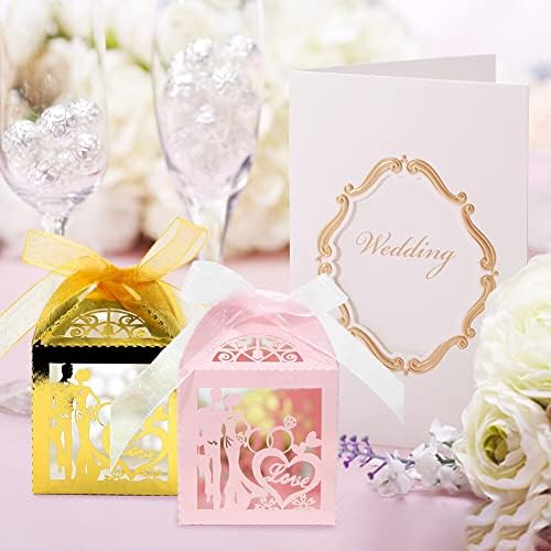 EUBUY 50PCS Hollow Candy Boxes for Wedding Favors