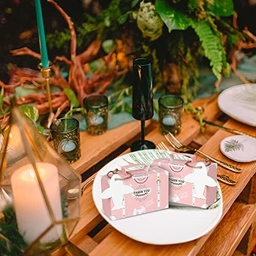 50 Pack Pink Suitcase Favor Boxes for Travel Themed Parties