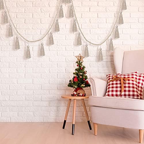 Boho Tassel Garland with Wooden Beads 98ft Wall Decor 1