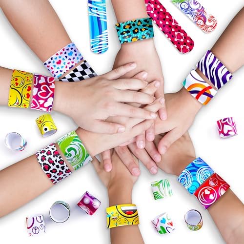 Giraffe Manufacturing 50-Pack Slap Bracelets for Kids