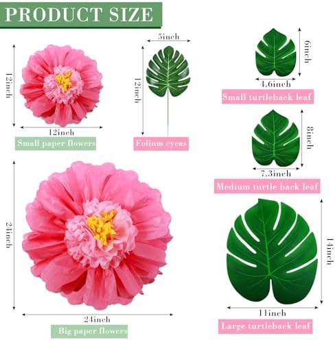 80 Pack Tropical Party Decorations Supplies Set