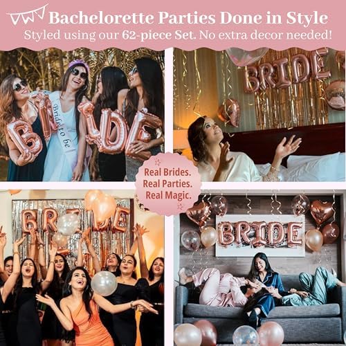 Vidal Crafts 62-Piece Rose Gold Bridal Shower Decor Kit