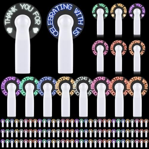 96 Pcs Mini LED Handheld Fans Bulk for Summer Parties