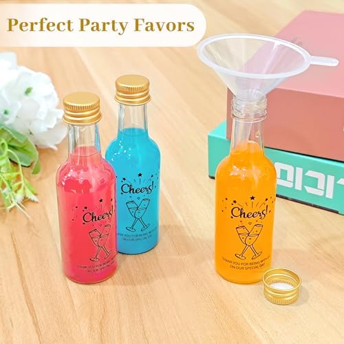 OurWarm 50 Pack Mini Shot Bottles with Gold Screw Caps 1