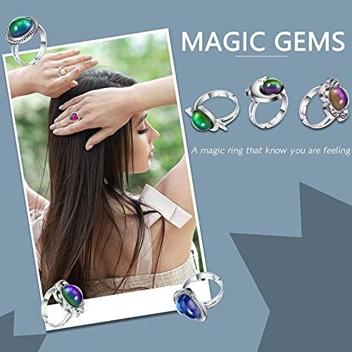 Hicarer 24 Adjustable Mood Rings Mixed Colors 1