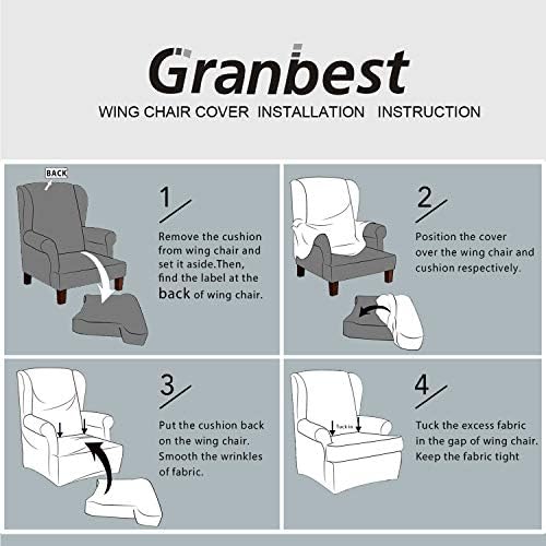 Granbest Premium Water Repellent Wingback Chair Cover 2-Piece