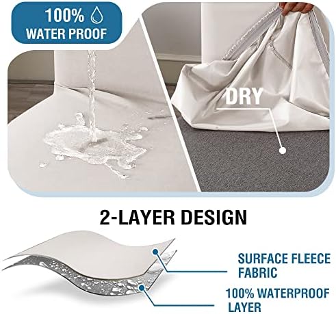 HVERSAILTEX Waterproof Bar Stool Covers Set of 4 Ivory 1