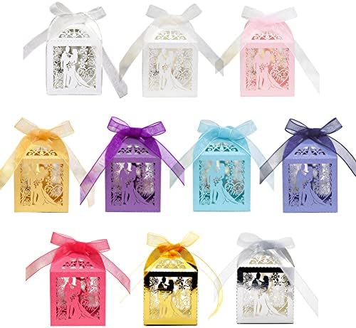 EUBUY 50Pcs Set Hollow Wedding Favor Boxes