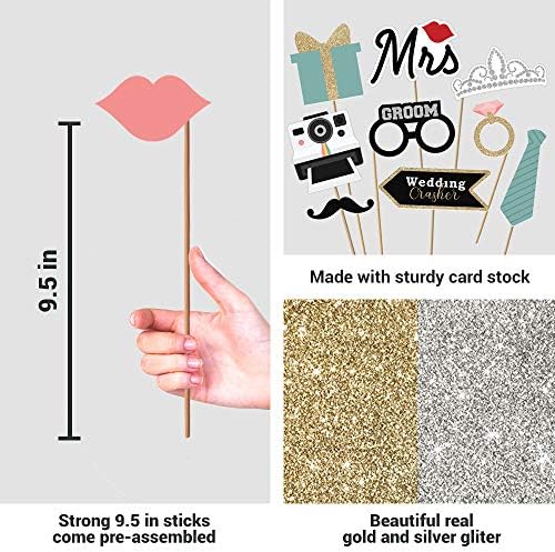 Fully Assembled Wedding Photo Booth Props Set of 40 1