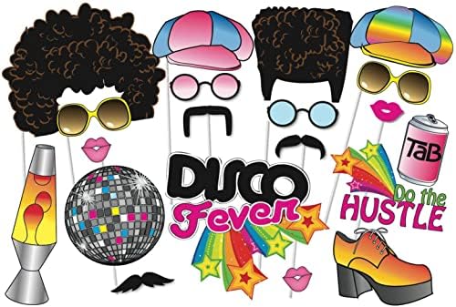 1970s Disco Throwback Photo Booth Props Set of 20